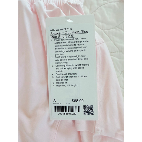 Women's Lululemon Pink Shake It Out High-Rise Run Shorts S - Picture 5 of 5